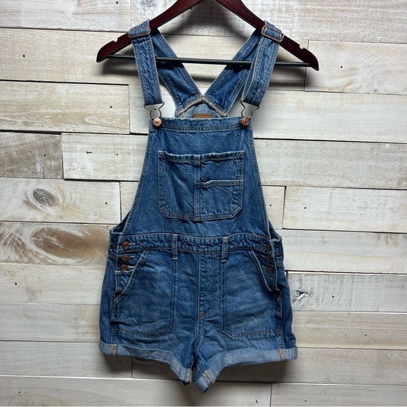 American Eagle Outfitters Pants - American Eagle Shortalls Womens Small Blue Tomgirl Adjustable Buckle